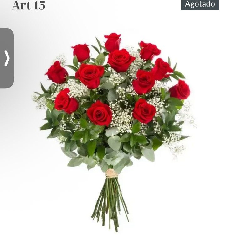 Bouquet redondo de rosas rojas con paniculata, talla M y L